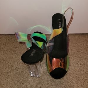Sling back heel. Iridescent color. By Cape Robbin. Never worn